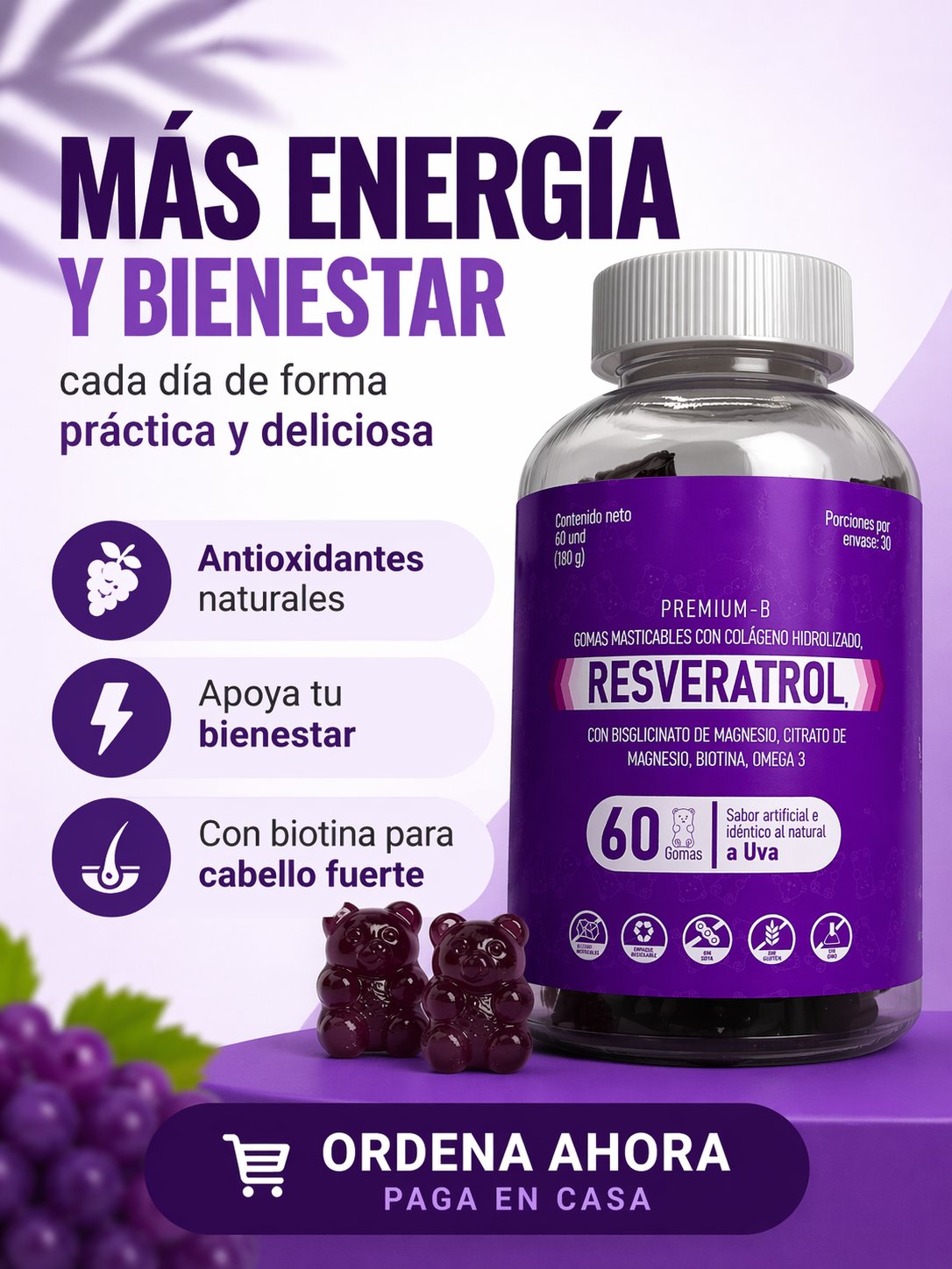 KLOMIG Gomitas — Siéntete mejor cada día con Resveratrol, Colágeno y Omega 3