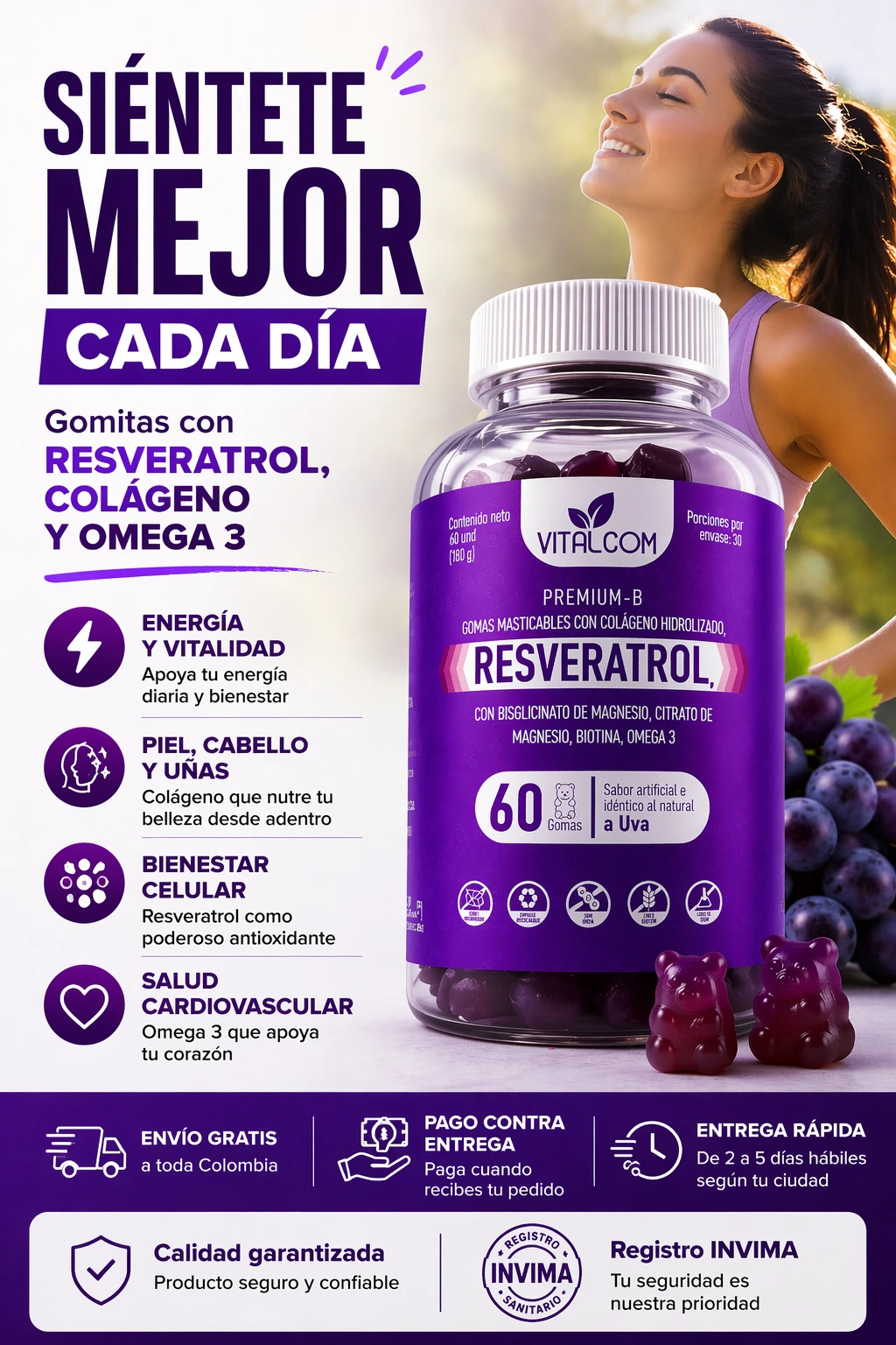 KLOMIG Gomitas Resveratrol — Siéntete Mejor Cada Día